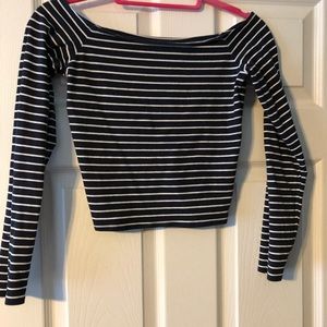 Navy blue/white stripes